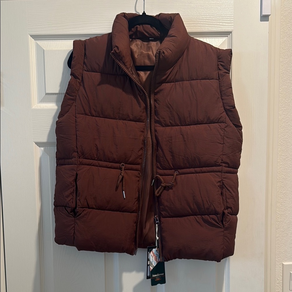 Women’s Puffer Vest Brown